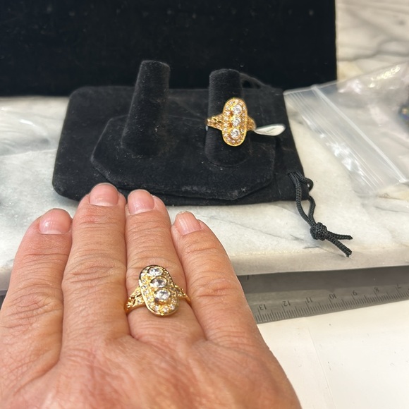 Three Cubic Zirconia Ring-Boutique sz 7, 8, or 9 - Picture 3 of 5